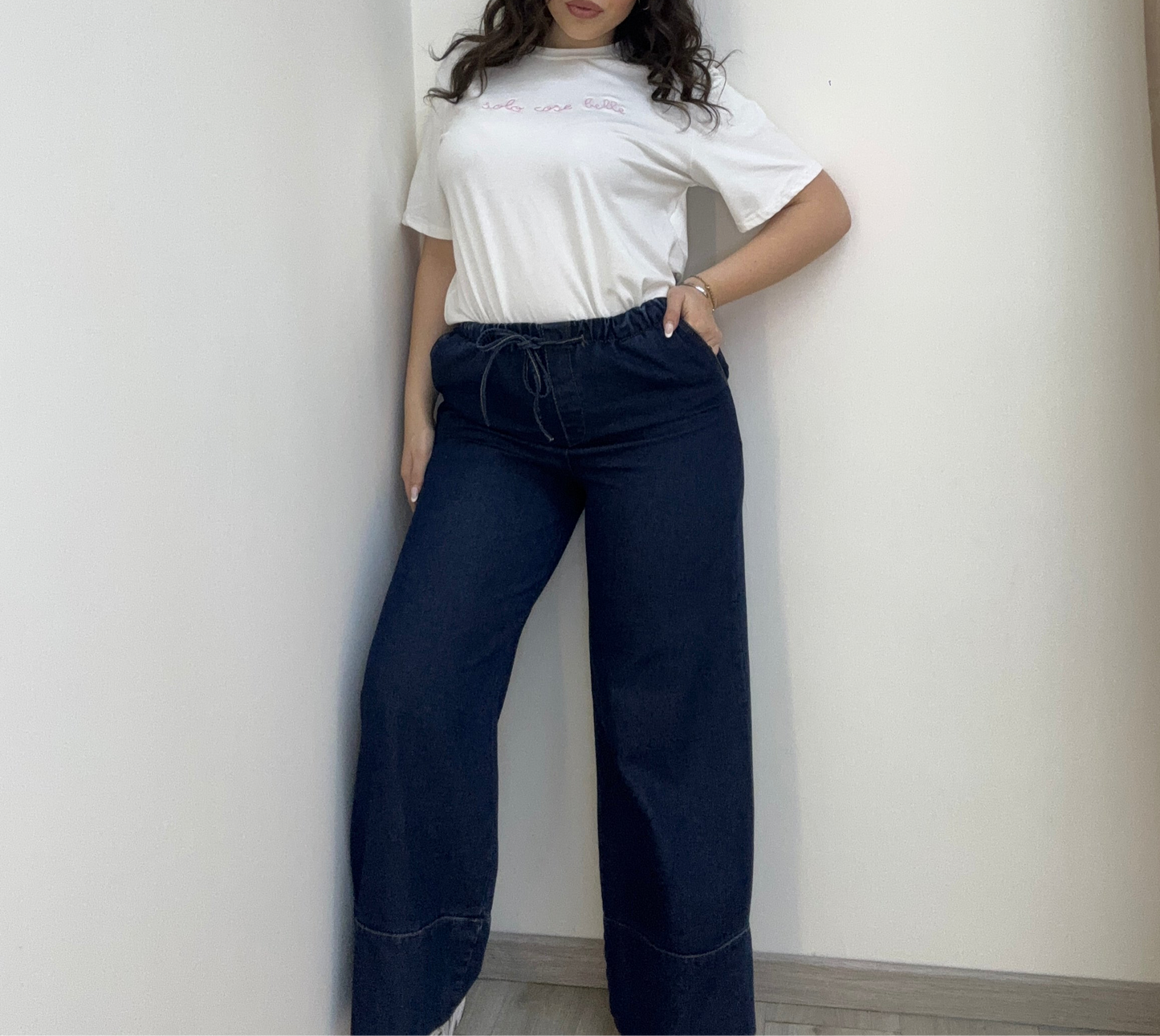 Pantalone denim scuro